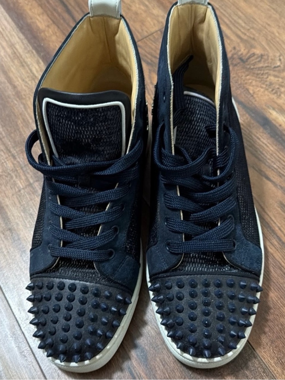 Christian Louboutin Black Low-Top Sneakers with Red Soles